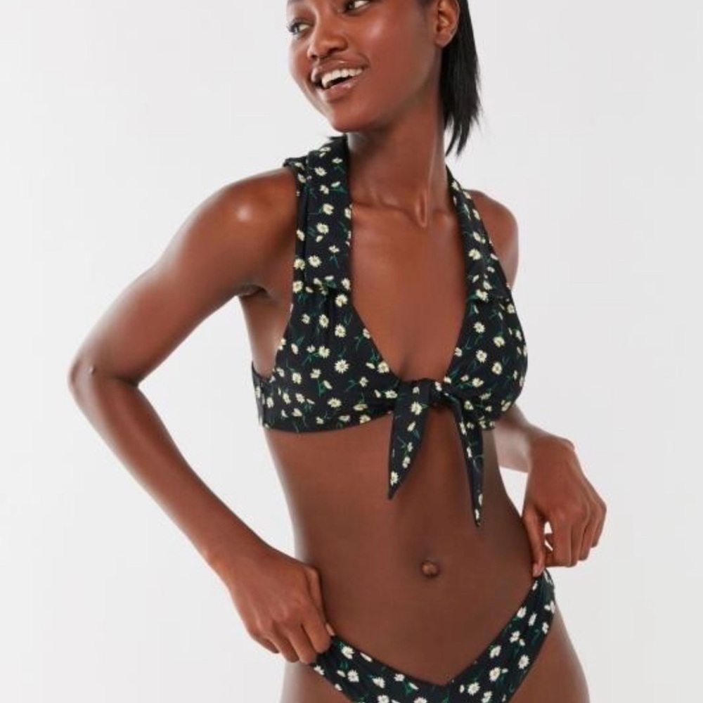 ONIA Black Daisy Weworewhat Delilah Bikini Top Women's Size S